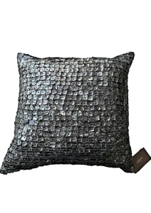 Sabira Pillow Cover 18 x 18 Charcoal Mother Pearl Shell Linen Nieman Marcus KC - Picture 1 of 12