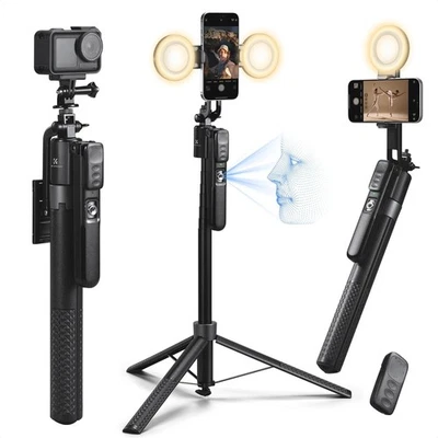 K&F CONCEPT 71" Face Tracking Tripod for iPhone Auto Face Tracking Selfie Stick - Image 1 of 4