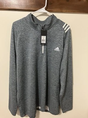 Adidas Mens 2XL Golf Classic Club 1/4 Zip Pullover Shirt Heather Blue - Image 1 of 4