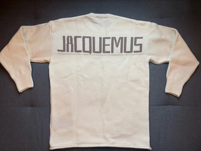 Suéter tejido con logotipo crema Jacquemus para hombre talla grande Foto 1 de 3
