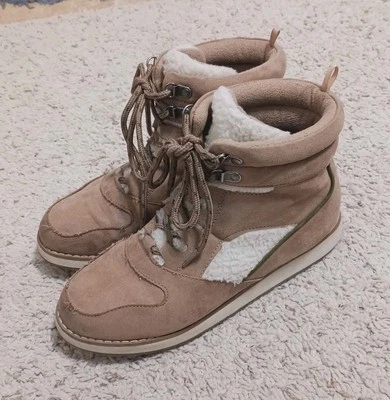 Old Navy All Terrarain Hi Top Ankle Lace Up Taupe Winter Hiker Casual Boots Sz 9 - Image 1 of 4