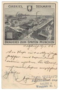 AK - Werbung - G. Sedlmayr - Brauerei zum Spaten München - Depot Salzburg - 1906 - Bild 1 von 2