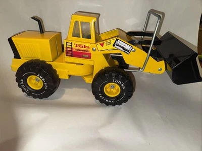 Cargador frontal vintage Tonka Turbo Mighty diésel de metal amarillo XMB-975 Foto 1 de 4