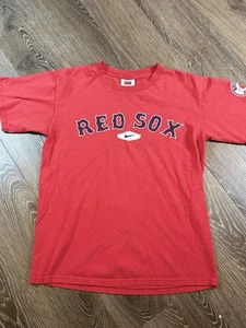 VINTAGE Boston Red Sox Shirt Adult Small Red Nike Swoosh Logo Embroidered - Picture 1 of 7