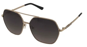 Guess Sunglass Womens Gold Oversized Square Smoke Gradient Lens GF0415. 32B - Picture 1 of 12