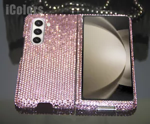 Glitter Pink Diamond Case F Samsung Galaxy Z Fold 6 5 4 3 With SWAROVSKI ELEMENT - Picture 1 of 10