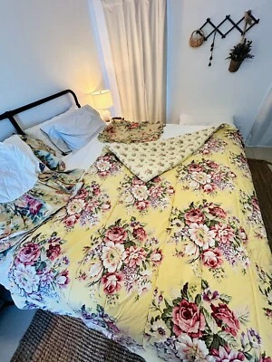 VTG Ralph Lauren Sophie Brook TWIN Comforter  W/Bedskirt And Sham Yellow Floral - Image 1 of 4