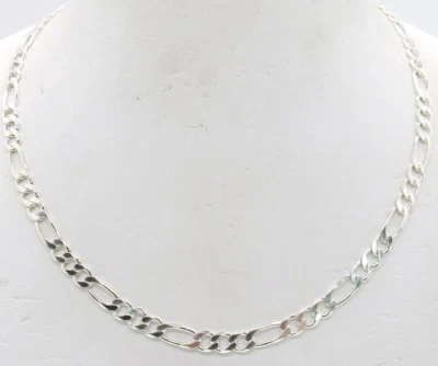 НОВЫЕ МУЖСКИЕ СЕРЕБРО .925 РОДИЯ ПОКРЫТИЕМ 30» FIGARO СТИЛЬ ЦЕПОЧКА ОЖЕРЕЛЬЕ - Изображение 1 из 4