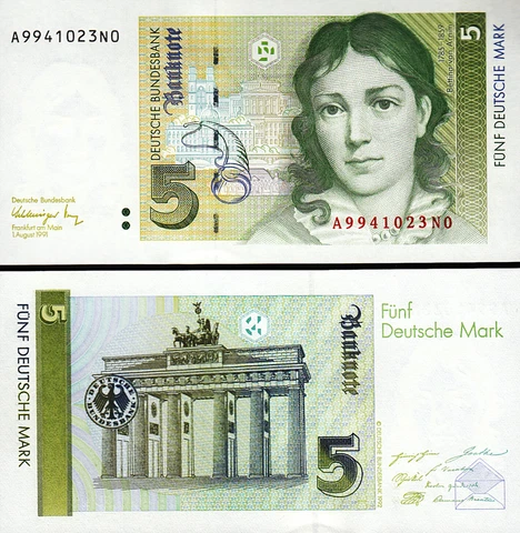 Germany 5 Mark 1991, UNC, P-37 Cover