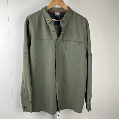 The North Face Button Down Shirt Mens Large Olive Green Long Sleeve Outdoors - Image 1 of 4