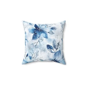 Floral Pillow, Light Base Square Pillow, Flower Cushion, Botanical Decor, Home - Picture 1 of 10