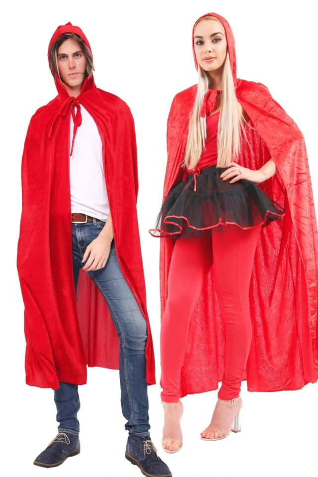 Adulto Damas Niñas CAPUCHA ROJA CAPA LARGA Elegante Vestido Disfraz Halloween Fiesta Foto 1 de 1