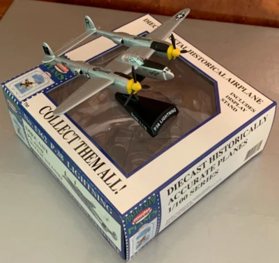 P-38 Lightning. USAF WW II. Twin engine. Die Cast metal. New in Box. 1:115 scale - Image 1 of 4