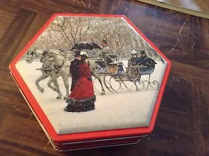 Six sided winter impressions metal tin - Picture 1 of 4