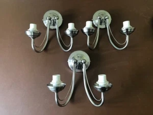 Twin Arm / Double Wall Lights x3 - Picture 1 of 7