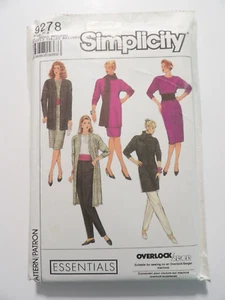 Simplicity 9278 Jacket Dress Top Tunic Skirt Pants Scarf & Tube Size 6-24 Uncut - Picture 1 of 3