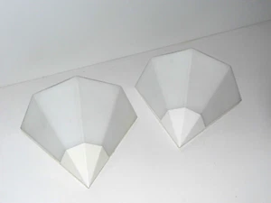 APPLIQUE RARE LA PAIRE GLASHUTTE LIMBURG 1970/1979 PAN COUPEE METAL ET VERRE TBE - Picture 1 of 6