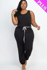Plus Elasticized Waist Jogger Jumpsuit - Picture 1 of 1