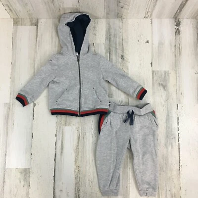 Splendid Gray Sweatsuit Hoodie Pants Set Baby Boys 12 to 18 M - Image 1 of 4