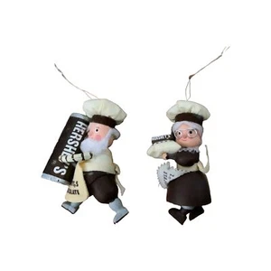 Vintage Hersey's Chocolate Mr. & Mrs. 4” Christmas Figurine Ornaments Kurt Alder - Picture 1 of 7
