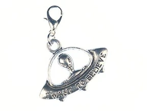 Ufo Alien Charm Anhänger Miniblings Außerirdischer Aliens Weltraum All silber - Bild 1 von 4