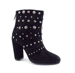 New BADGLEY MISCHKA Size 6 KURT Black Studded Ankle Boots Booties - Picture 1 of 9