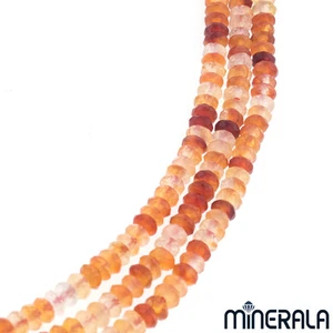 [GROSSHANDEL] NATÜRLICHE MEHRFARBIGE KARNEOL FACETTIERTE RONDELLE PERLEN 15" STRANG - Bild 1 von 3