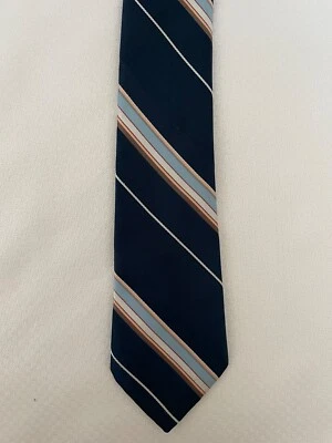 Sears в полоску бизнес галстук синий желтовато-коричневый темно-белый - Изображение 1 из 3