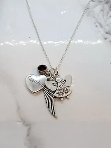 "Angels watching over me" Memorial Necklace for Grandpa Sympathy Gift - Picture 1 of 1