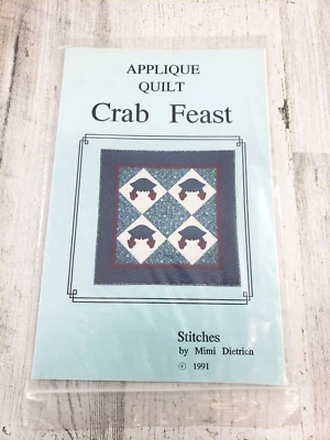 Apliques de fiesta de cangrejo patrón de edredón puntadas por Mimi Dietrich Foto 1 de 4