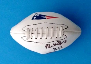 RARE MIKE WALKER #12 SIGNED MINI FOOTBALL NE PATRIOTS LOGO "The Other No. 12!" - Picture 1 of 4