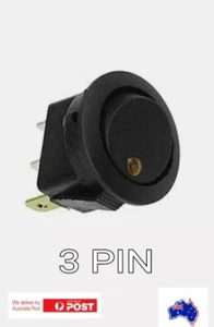 3 Pin AMBER Led Dot Light 12V 20A Auto Boat Round Rocker ON/OFF Toggle Switch - Picture 1 of 3