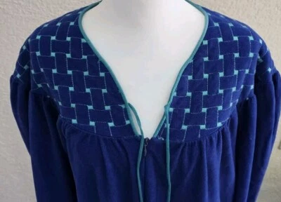Camisón vintage Vanity Fair Petite polar con cremallera vestido de casa azul L grande Foto 1 de 4