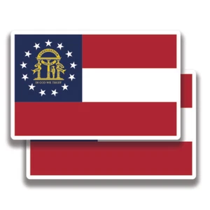 Georgia State Flag Stickers 2 Decals Bogo For Car Bumper Truck Window - Picture 1 of 1
