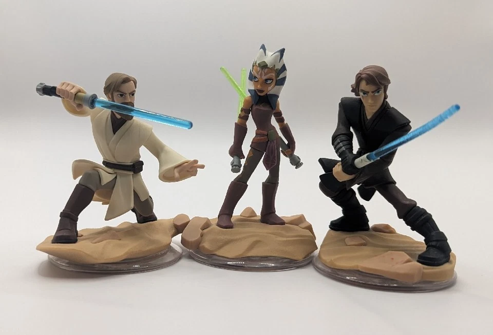 Disney Infinity 3.0 Star Wars Set Modellini Personaggi Skywalker Tano Kenobi - Immagine 1 di 1