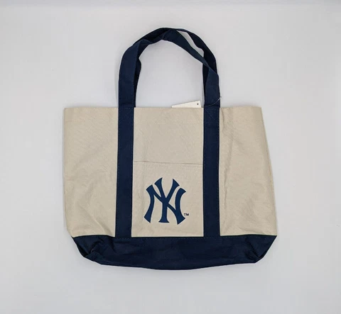 New York Yankees Bag Reusable Tote Cream Blue Shopping Eco Friendly Green Earth Cover