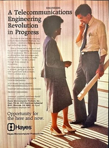 Hayes Telecommunication Engineers Norcross GA Vintage Print Ad 1984 - Picture 1 of 6