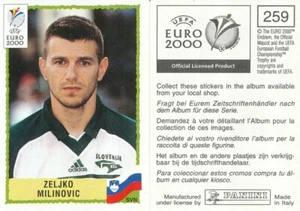259 ZELJKO MILINOVIC # SLOVENIA SLOVENIJA BLACK BACK STICKER PANINI EURO 2000 - Picture 1 of 1