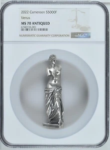NGC MS70 Cameroon 2022 Venus Statue Venus De Milo Sculpture 3D Silver Coin 90g - Picture 1 of 3
