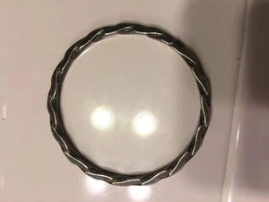 Lovely Vintage Bangle Bracelet Silver-Tone Nice Dark thin Twisted Unusual Design - Picture 1 of 9