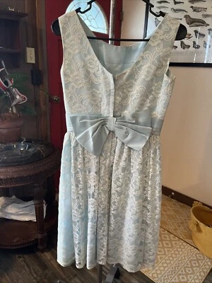 Vestido Vintage Años 60 Sears Roebuck Talla 12 Garra Cremallera Azul/Blanco Hecho en EE. UU. Foto 1 de 4