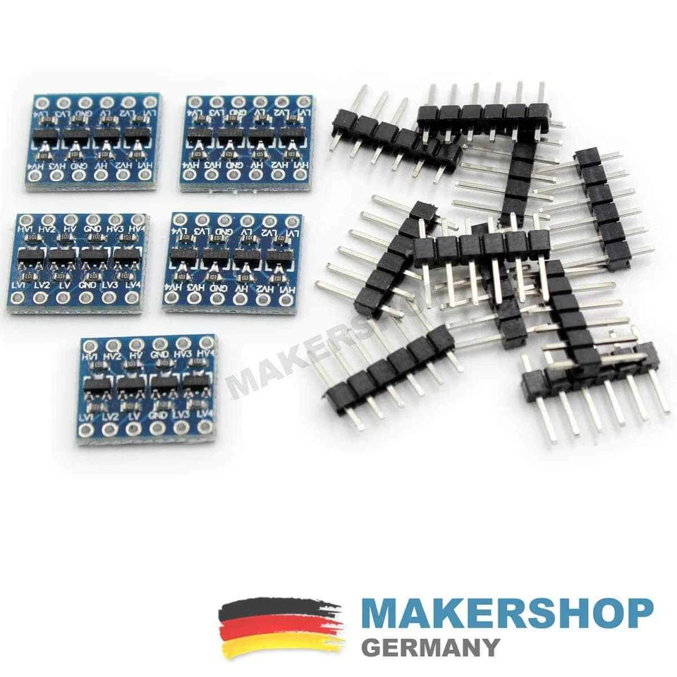 5 Stück - 4 Kanal Pegelwandler Level Shifter Konverter I2C 5V-3.3V Arduino Ra... - Bild 1 von 3