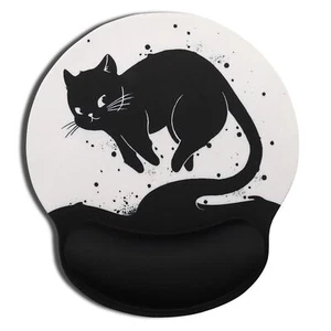Tapis de Souris Ergonomique avec Coussin en Gel - Motif Chat - avec Repose-Mains - Photo 1/7
