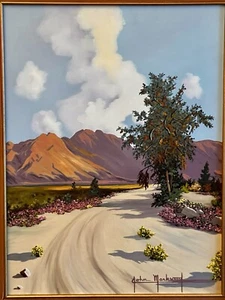 John Markwood Original Oil Painting "Proud Desert" 18x24 Canvas Pointillism Art - Picture 1 of 9