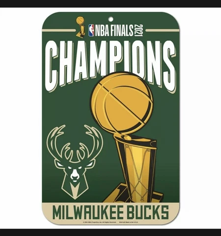 MILWAUKEE BUCKS 2021 NBA CHAMPIONS 11"X17" PLASTIC SIGN DURABLE POSTER Cover