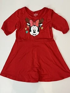 Girls Disney Minnie Mouse Red Holiday Christmas Dress - Size S (6/6X) - Picture 1 of 2