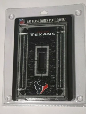 Nfl Houston Texans Dark Navy Blue  Art-Glass Switch Plate Cover - Imagem 1 de 4