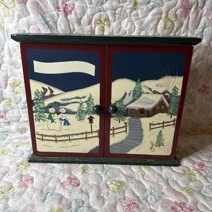 LL Bean Wooden Advent Calendar Display Vintage Double Doors w 24 PullOut Drawers - Picture 1 of 7