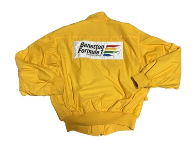 United Colors of Benetton Formula 1 Jacket Size 48 Japanese XL Yellow Vintage - Image 1 of 4