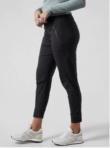 Athleta Trekkie North Jogginghose Damen 4 schwarz zum Überziehen sportlicher Kordelzug - Bild 1 von 7